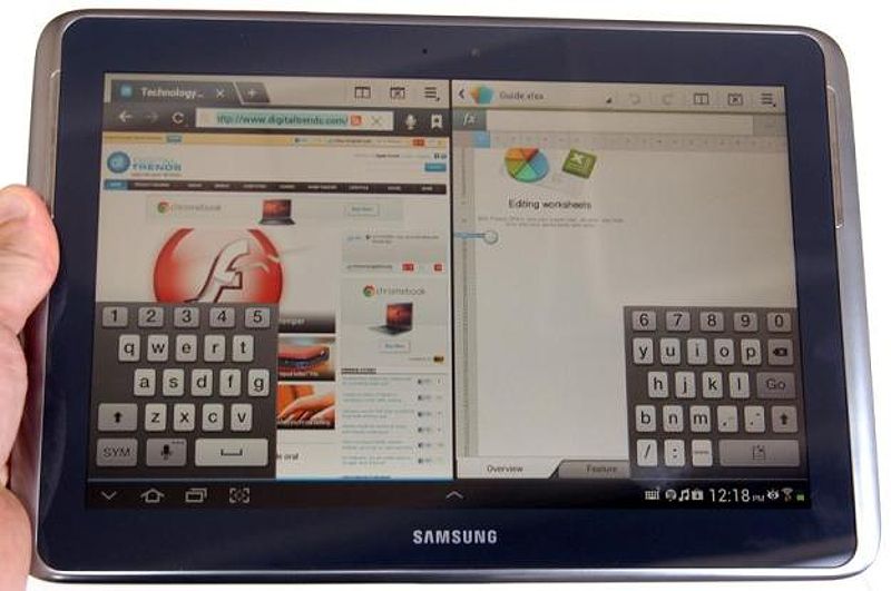 Galaxy Note 10.1 tablet review split screen